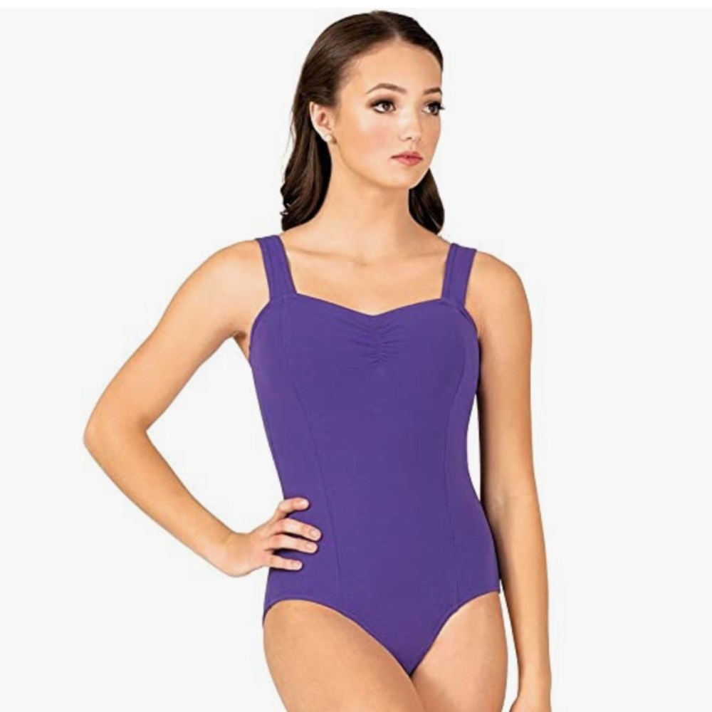 capezio wide strap loeotard